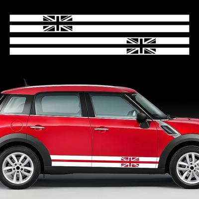 Union Jack Racing Car Door Side Stripe Stickers For MINI Cooper S One JCW F55 F56 F60 R55 R56 R60 Auto Decoration Accessories