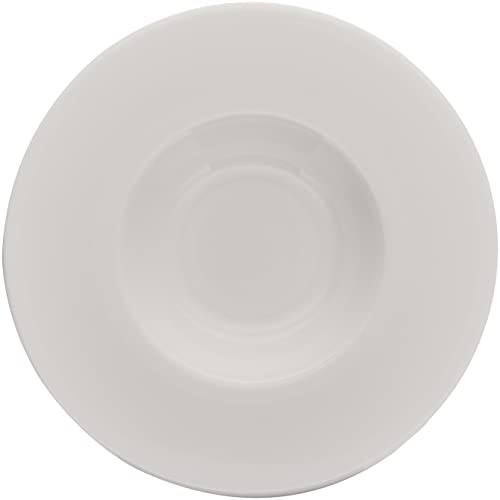 NARUMI White Collection Soup Plate, 21cm, Pasta Plate, Rimmed Plate, White, Stylish, Simple Design, Microwave and Dishwasher Safe, Made in Japan, 5013