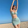 1011 new swimsuit women's split three-piece bikini sexy vacation hot spring swimsuit high-end velvet is beautiful