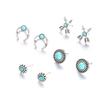 Bohemian Retro Totem Turquoise Stud Earrings
