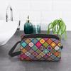 Bohemian Etniczny Tradycyjny Wzór Torby do Przechowywania Przenośna Duża Pojemność Podróżna Kosmetyczka Torba na Makijaż Idealna do Codziennego Użytku