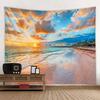 Sea Coconut Tree Tapestry Wall Hanging Bohemian Sunrise Landscape Home Decoration, Aesthetic Bedroom Living Room Decoration