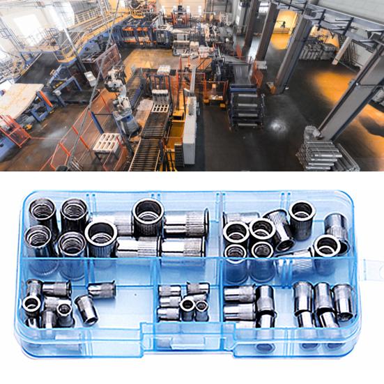 M3-M8 Rivet Nuts Countersunk 50Pcs Corrosion-resistant Head Steel ...