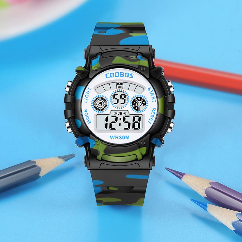 Boys Girls Children Electronic Watch Luminous Dial Lightweight Sport Style for Kids Daily School Travel
