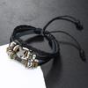 Multi Layer Leather Bracelet Adjustable Star Beaded Bangle for Women Men