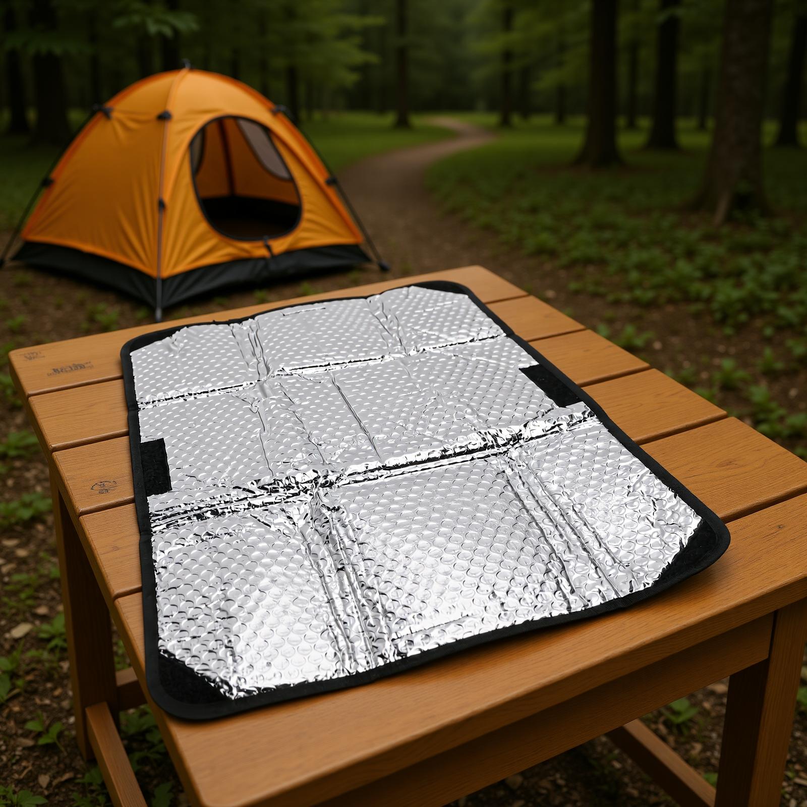 

25.2 x 16.1in RV Door Window Sunshade, Water Proof Foldable Reflective Sunshade with Protecting Hook and Fastener, Compatible with Most RVs Enha