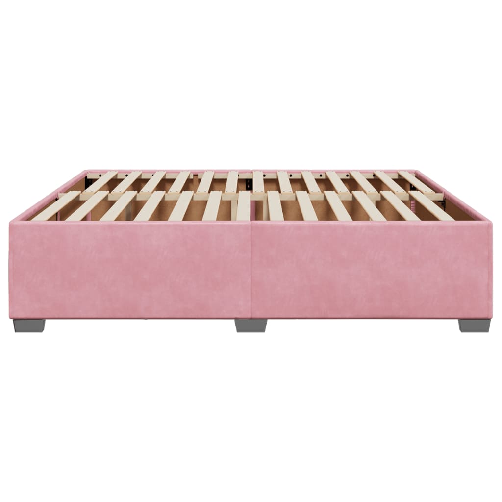 Pink Bed Frame 200x200 cm Velvet