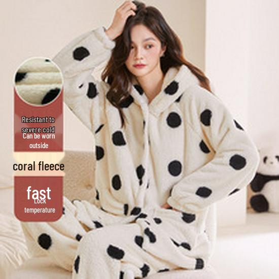 Women's Coral Fleece Long Bathrobe - 2025 Autumn/Winter, Warm & Simple Solid Color Homewear