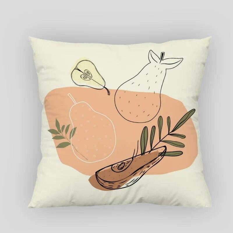 Abstract Art Fruit Leaf Pillowcase Nordic Style  Modern Home Living Room