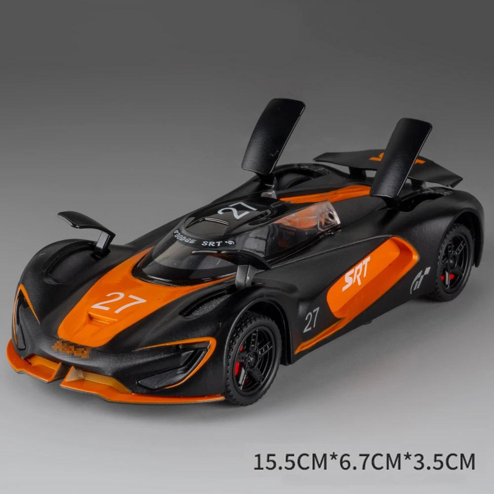 1:32 Scale SRT Tomahawk XVGT Rolls Royce Dawn Alloy Car Model Toy Music Light Pull Back Supercar Models Kids Desktop Ornaments