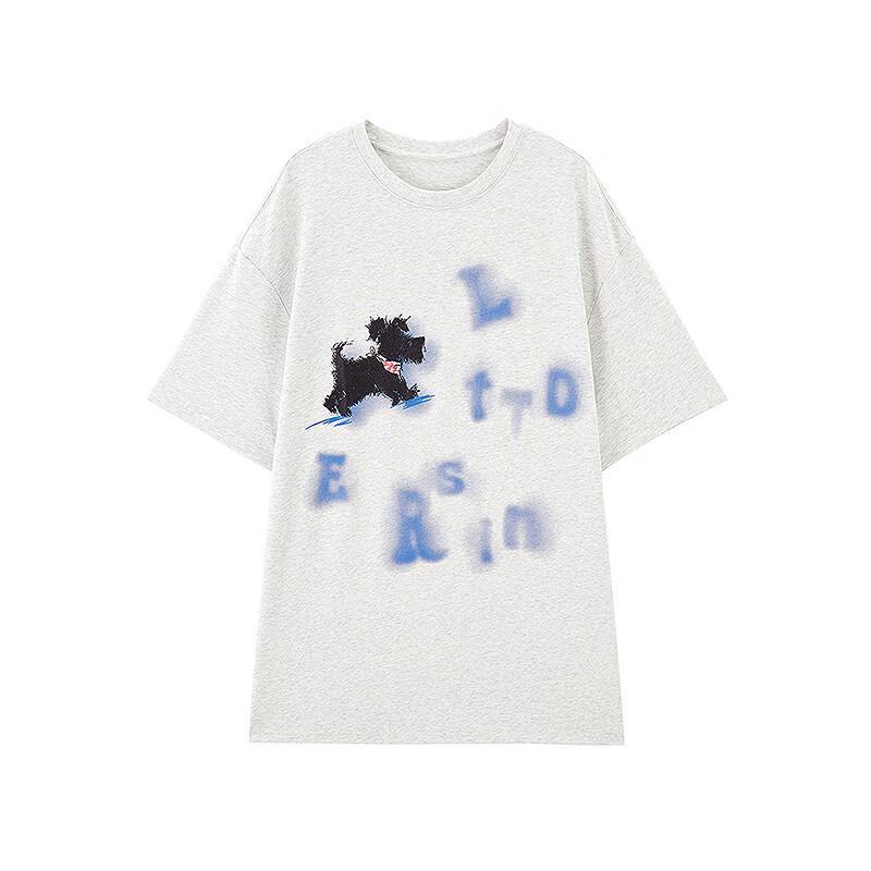 Loose Fit Puppy Graphic Short Sleeve T-Shirt