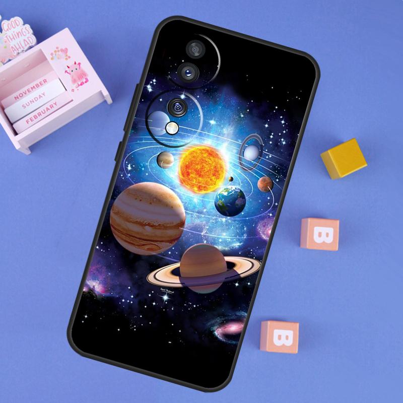Outer Space Planet Stars Moon Case For Honor 200 400 Lite 50 70 90 X9a X9b X9c X9d X8b X8c Win RT Magic 7 5 6 8 Pro Cover