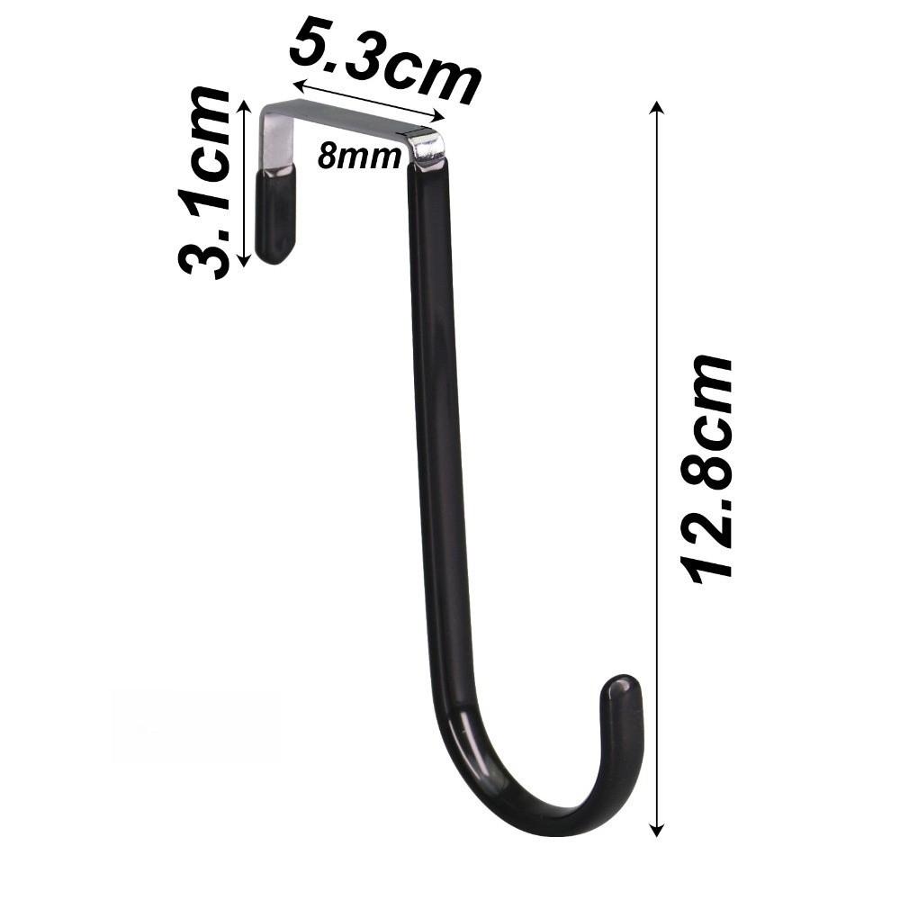 

2pcs Anti-slip Over The Door Hooks Metal Coat Hanger New Shower Hanger for Closet Organizer чорний