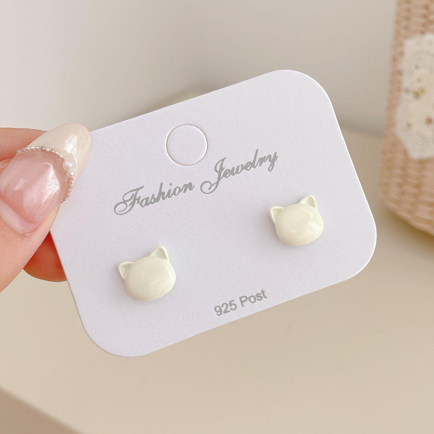 

Новые милые серьги-кошки для женщин - серебряная игла, мультяшный дизайн, идеально подходят для осени и зимы