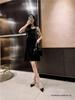 Women's Nude Pointed Toe Chunky Heel Rivet Flats - Patent Leather Closed Toe Sandals for 2025 Spring & Autumn