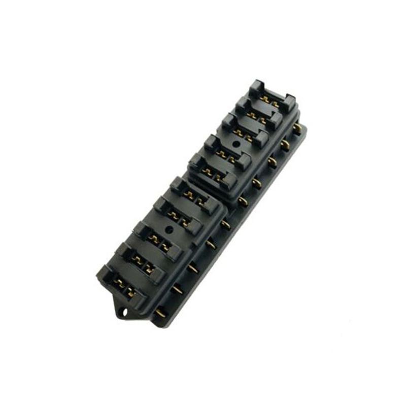 10 Way 12V-32V Circuit ATC/ATO Blade Fuse Box Block Fuse Holder with 5A 10A 15A 20A Fuses and Clip for Marine Auto