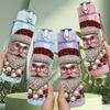 1PC Santa Claus Classic Portrait 750ml Color Plastic Sports Water Bottle Leakproof Flip Straw Lid Suitable for Sports Office Home Use