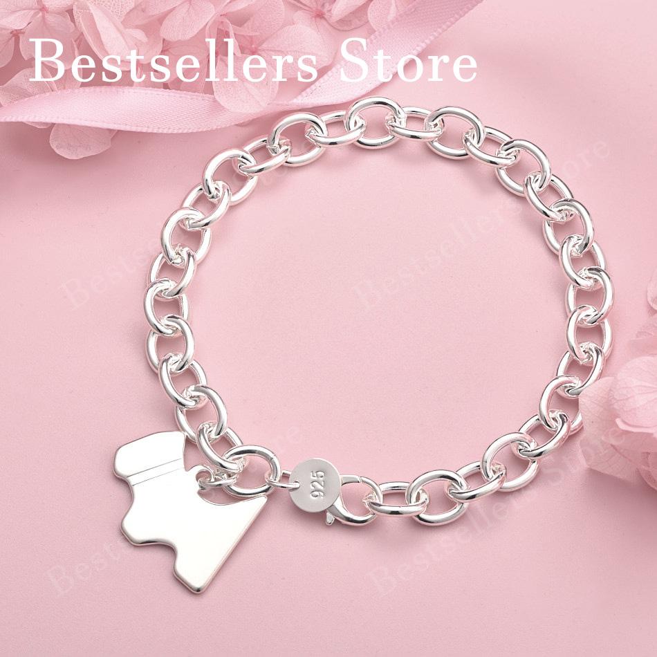 925 sterling silver 8-inch cute little dog bracelet, fashionable women s wedding accessories, party jewelry 20cm серебряный