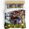 Cartoon Tree House Moon Bedding Set 3pcs Boys Girls Duvet Cover Pillowcase Kids Adult Quilt Cover Double Bed Set Home Textile