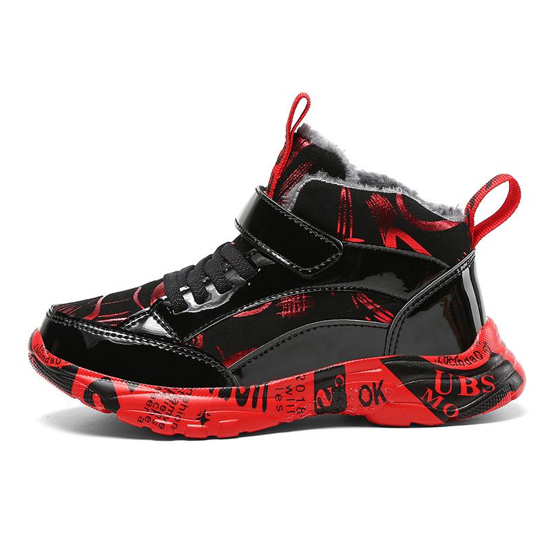 

New Fashi Winter Sneakers for Children Warm Plush Running Shoes Trainers Kids N-slip Outdoor Sports Shoes Size 28-40 Boys 28