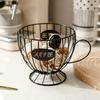 Storage Rack Durable Iron Coffee Capsule Storage Rack Hollow Design Space-Saving Strong Capacity Organizer for Home Kitchen