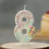 Single Number Birthday Candle 0-9 Glitter Design Cake Decoration for Children Baking Party Supplies