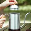 Outdoor Coffee Pot Stainless Tea Kettle Camping Tableware Wooden Handle 650ml Coffee Kettle Tea Pot Filter Cup Bean Grinder