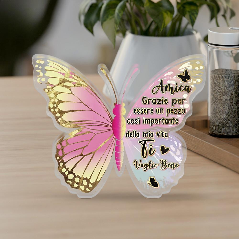 1pc Italian Butterfly-Shaped Acrylic Sign - Romantic Desktop Decoration for Home, Farmhouse Living Room, or as a Thoughtful Gift for Friends
