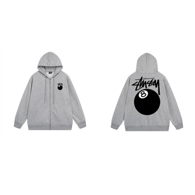 Mens Hooded Zip-Up Fleece-Lined Sweatshirt With Letter Print Casual Oversized Pullover Winter Jacket