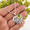 Peridot Gemstone 925 Sterling Silver Handcrafted August Birthstone Pendant 1.49" CP-28-4