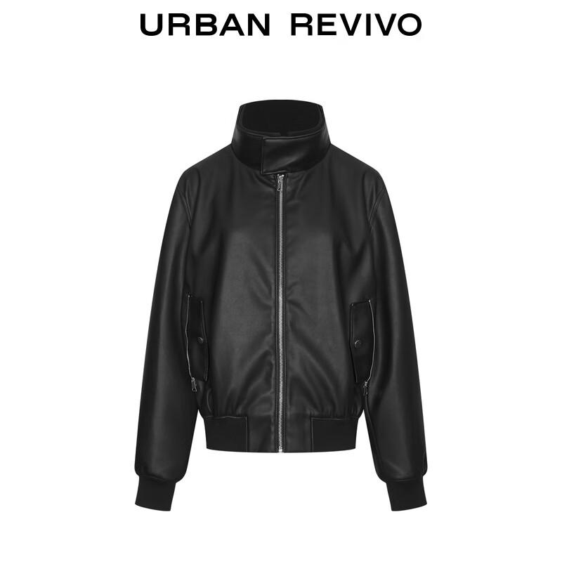 UR Herren 2025 Herbst Retro Stehkragen PU Jacke