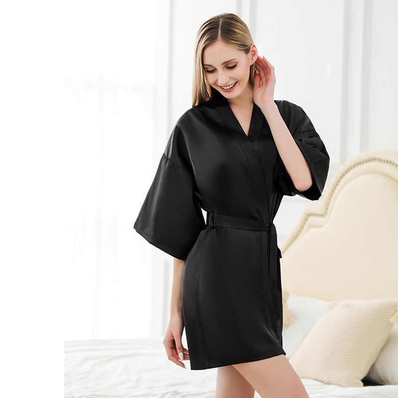 

Женская пижама с коротким рукавом из искусственного шелка и свадебный утренний халат Double Extra Large