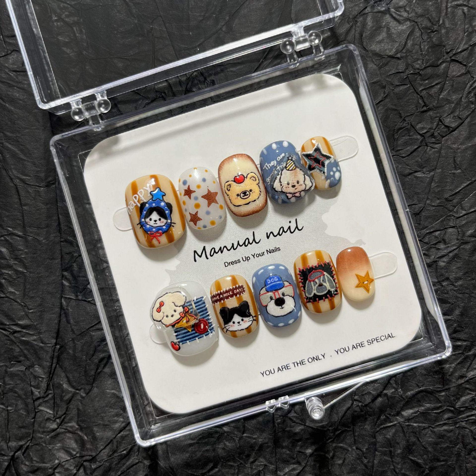 Handmade Cartoon Girl Nail Art Stickers - Removable A629 Large
