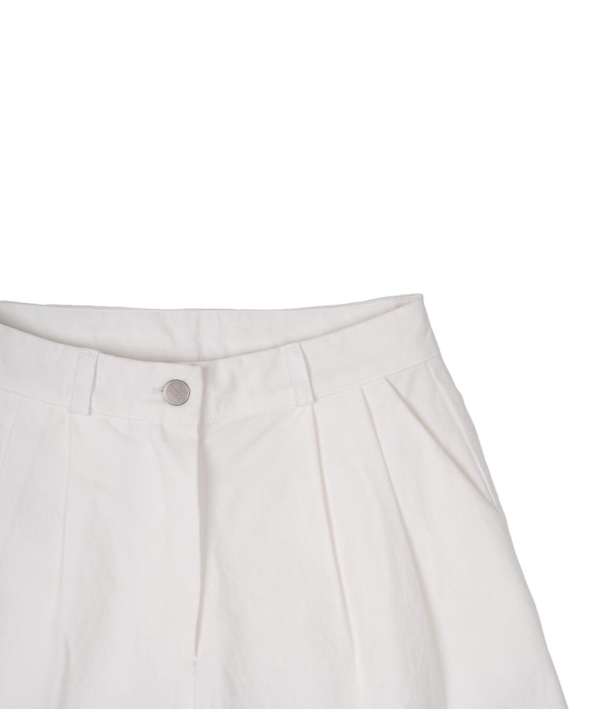 HARDCORE HAPPINESS One-Pleat Cuff Classic Shorts_White
