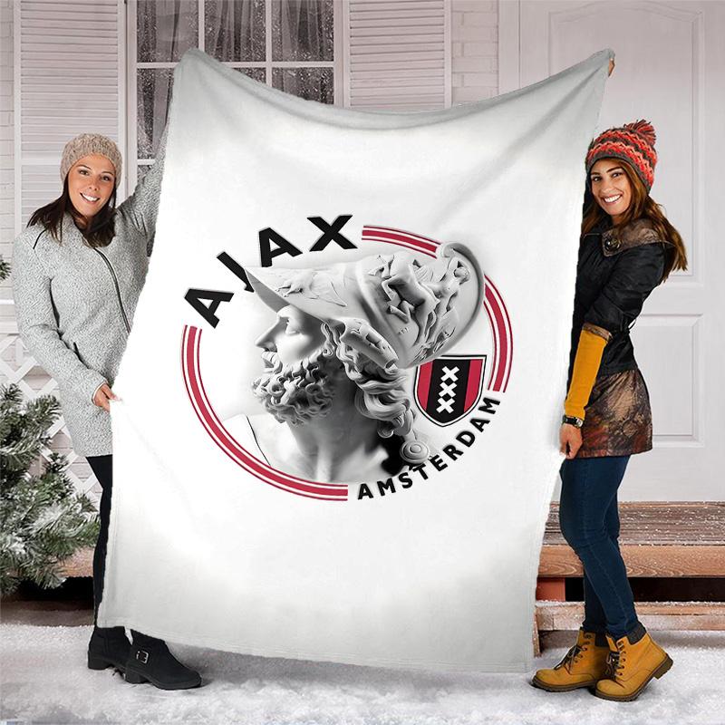 1pc Ajax FC Theme Blanket - Digital Print, Polyester, Cozy for All Seasons, Perfect for Outdoor, and Travel