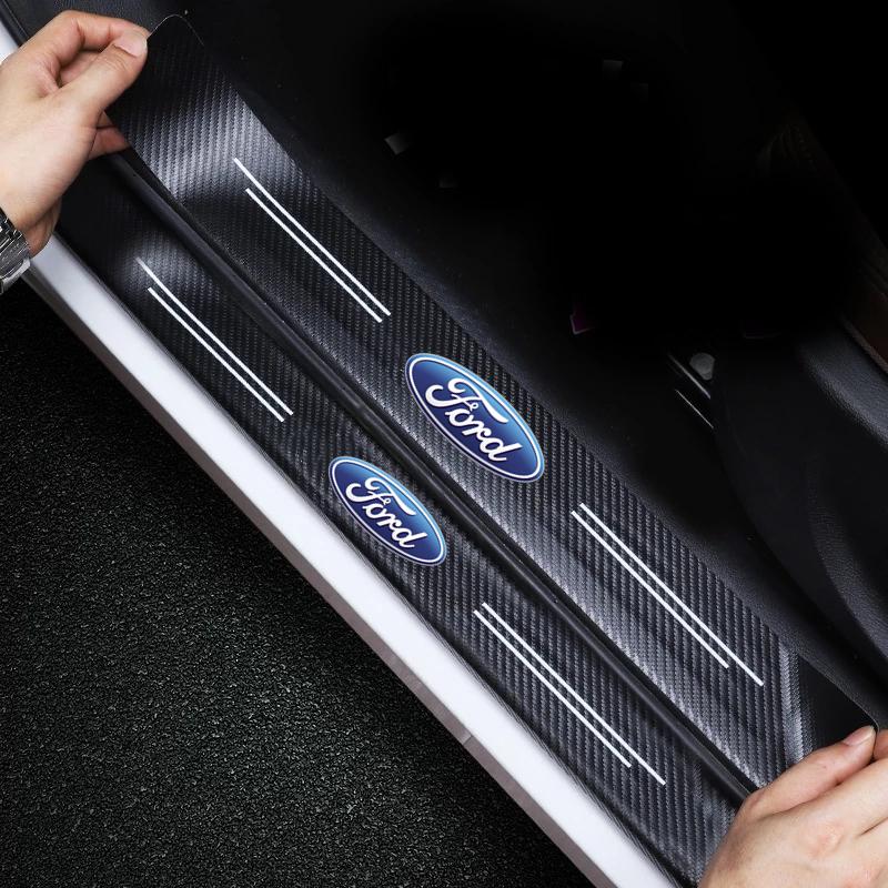 EUEX2 Car Door Sill Stickers Threshold Protector Film Wear Resistant For Ford Focus mk2 mk3 mk4 Fiesta mk7 Transit custom Accessories