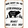 Vintage Bear Metal Sign 8x12 Inch, Retro Rustic Tin Poster for Bar Cafe Garage Wall Decor