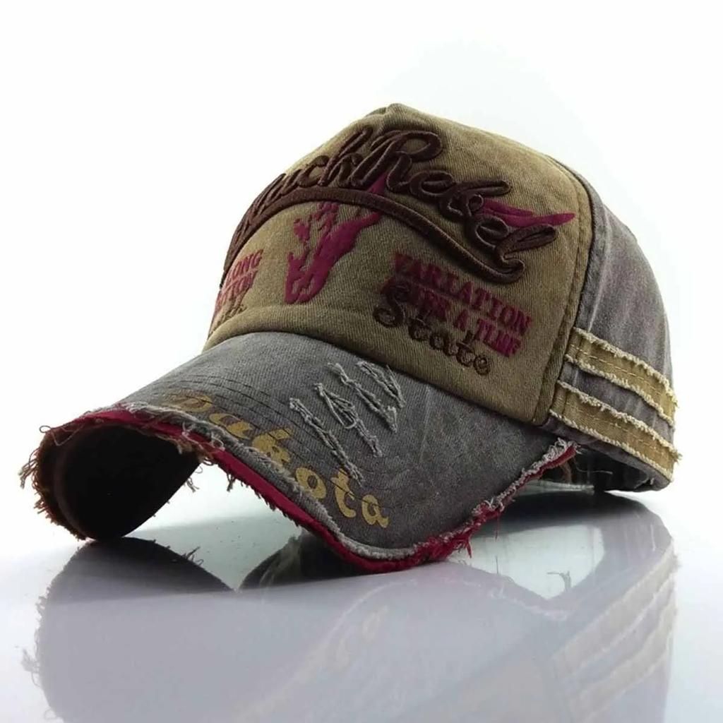 Cappellini da Baseball Unisex Neri con Ricamo Lettere BlackRebel Lavati Primavera e Autunno Outdoor Regolabili Cappelli Casual Cappello Parasole