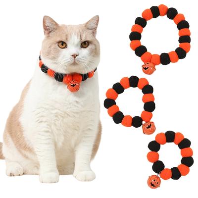 Halloweenský kostým pro mazlíčky Pes Kočky Ozdoba na krk Dýňový obojek Náhrdelník Potřeby pro narozeniny mazlíčka Psí obojek Měkké bambulky