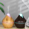 350ML USB-Aromaöl-Diffusor Holz elektrischer Luftbefeuchter Ultraschall-Luftbefeuchter Mini-Aromatherapie LED-Licht Nebelhersteller für Zuhause