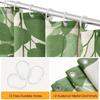 Green Shower Curtains for Bathroom Linen Shower Curtain Nature Themed Plants Leaves Botanical Sage Green and Cream Fabric Cloth