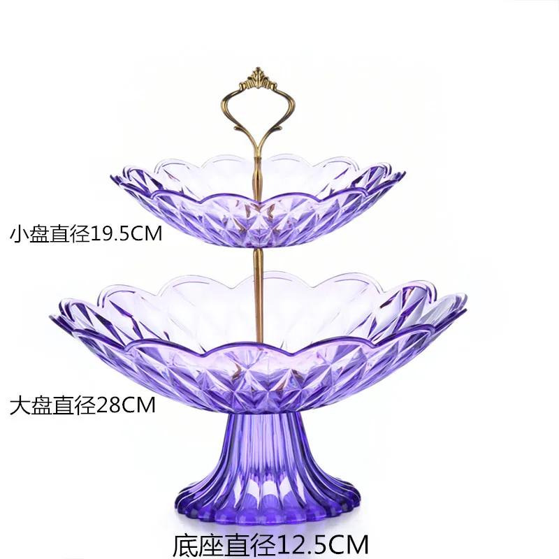 2/3 Tiers Fruit Snack Tray Plastic Bowls Desserts Holder Nuts Candy Displat Stand Decorative Party Serving Tray for Home Party