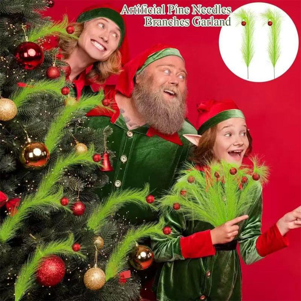 Runtowo 10pcs Christmas Tree Topper , Green Curly Stems Lime Green Curly Xmas Tree Pick Elf Ornaments Christmas Party Home Decor