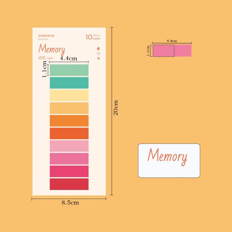 1 stücke Romantische Speicher Farbe Memo Pad PET Haftnotizen 14 cm Lineal Index Aufkleber Buch Marker Büro Schule