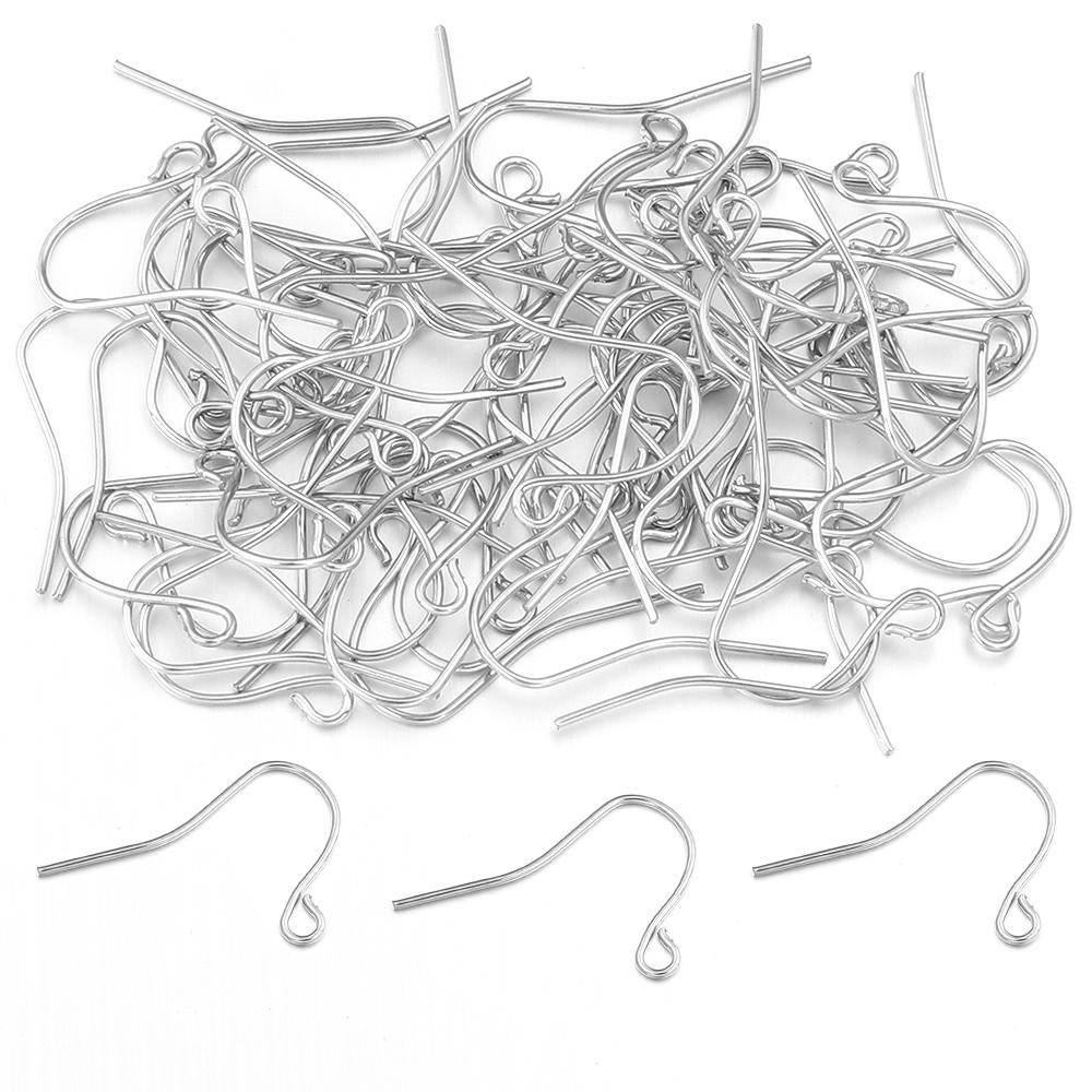 50-200Pcs Stainless Steel Earrings Clasps Hooks Hypoallergenic Ear Hook Earring Fish Hooks For Handmade Jewelry Earwire Findings