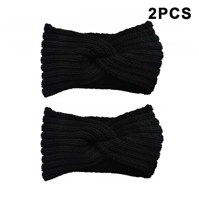 2Pcs Women'S Winter Warm Headbands - Thick Knit Ear Strap Hair Accessories Winter Headbands Cold Weather Gear Stylish Headwear