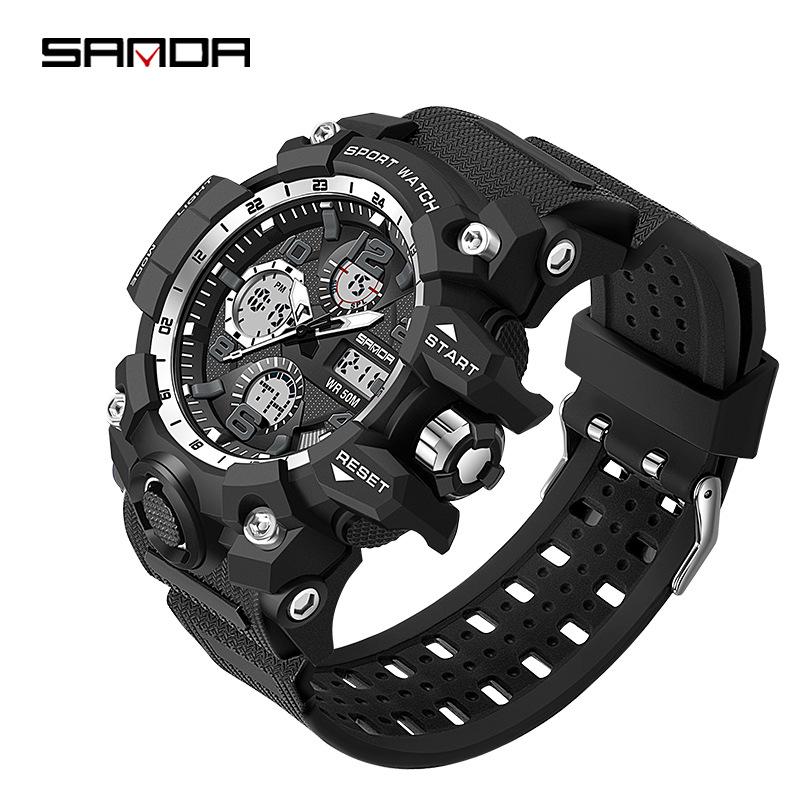 Sanda Youth Fashion Luminous Waterproof Shockproof Alarm Men's Watch