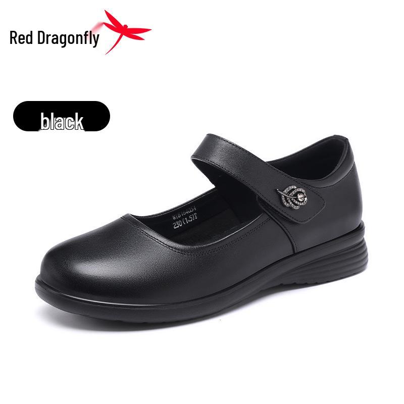 Red Dragonfly Women s Summer Mary Jane Leather Flats 37 чёрный