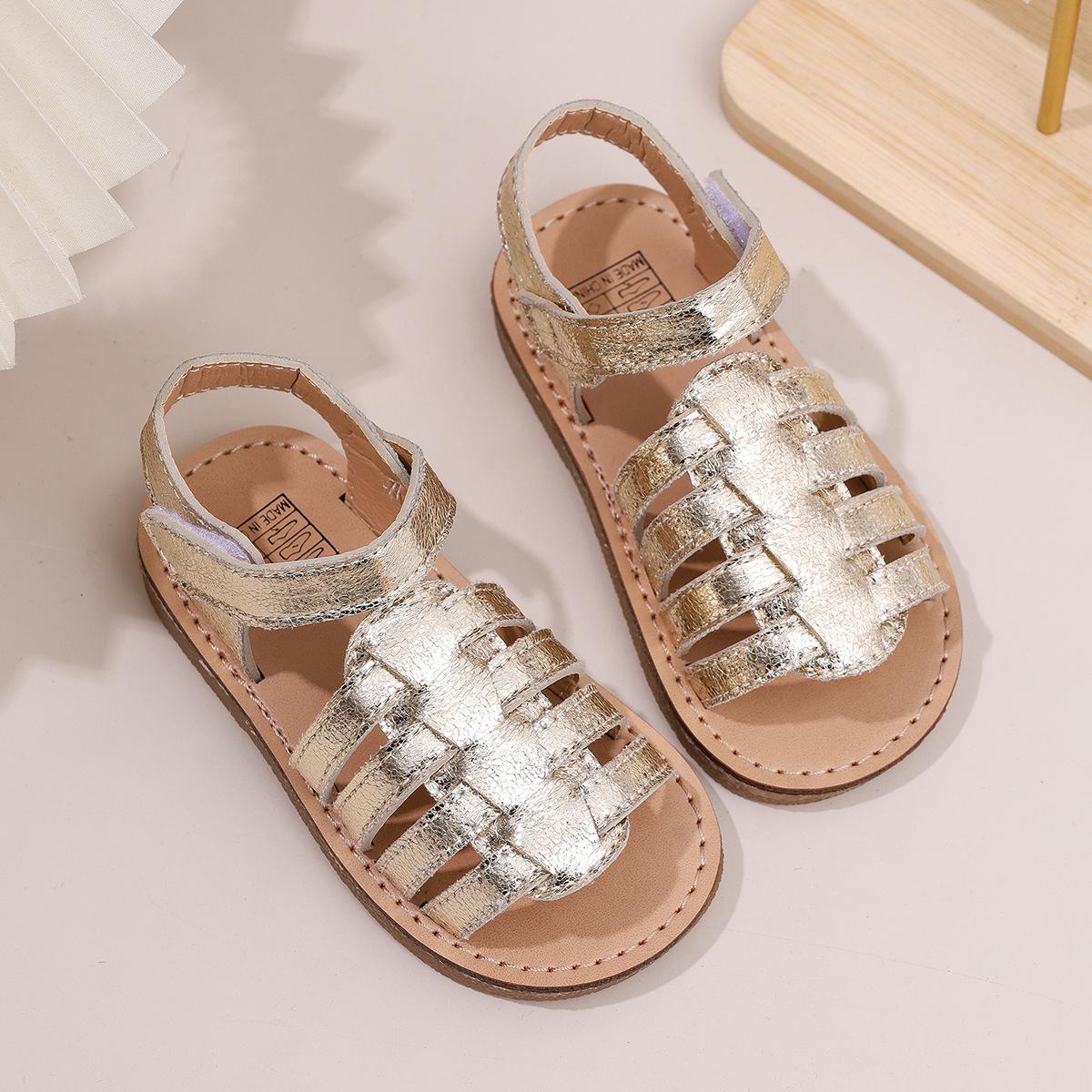 

Sandalias Fashion Girls Shoes Summer New Kids Sandals Comfort Non Slip Flat Girls Beach Shoes Retro Child Roman Sandals 21