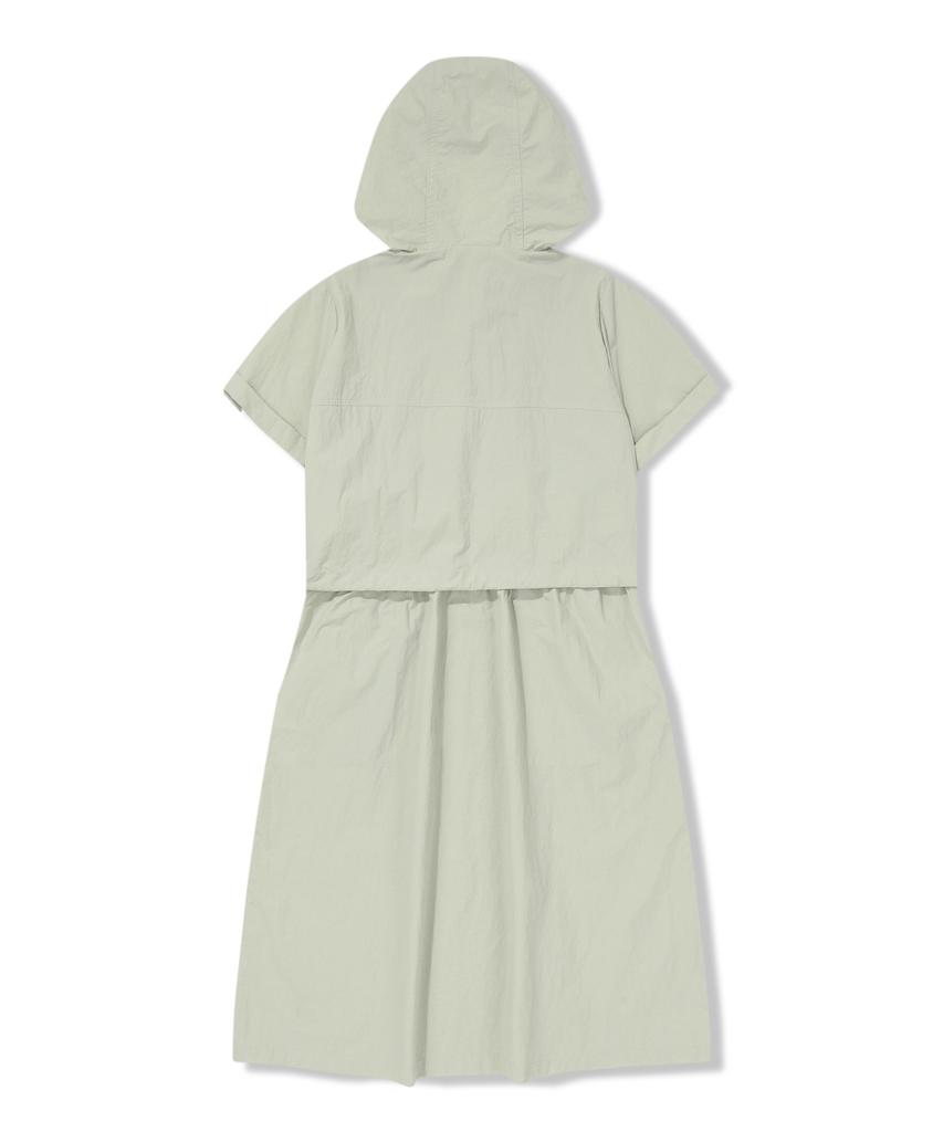 BBC EARTH Women'S Layered Hoodie Dress Light Olive